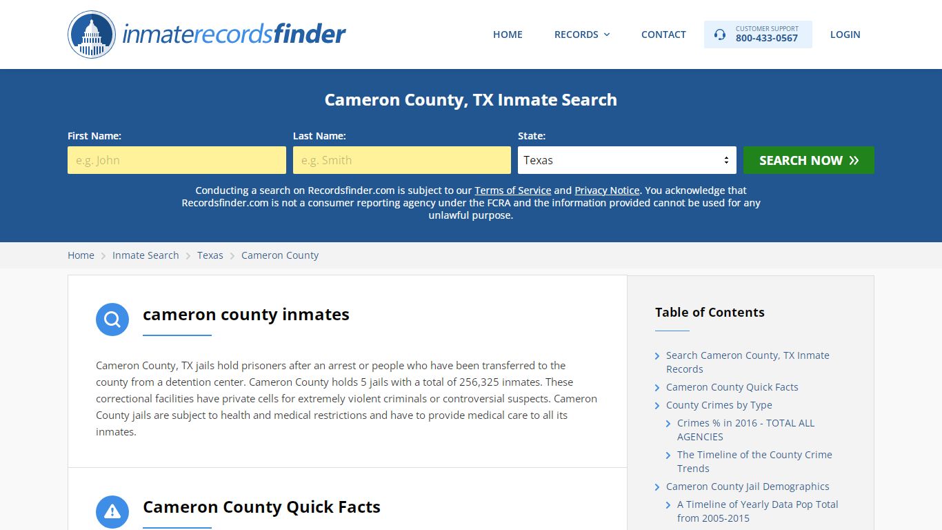 Cameron County, TX Inmate Search & Jail Records